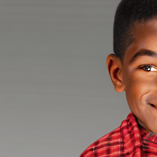 AI generated: Design an 8-year-old African American boy with a lively and endearing appearance. His features shoul...