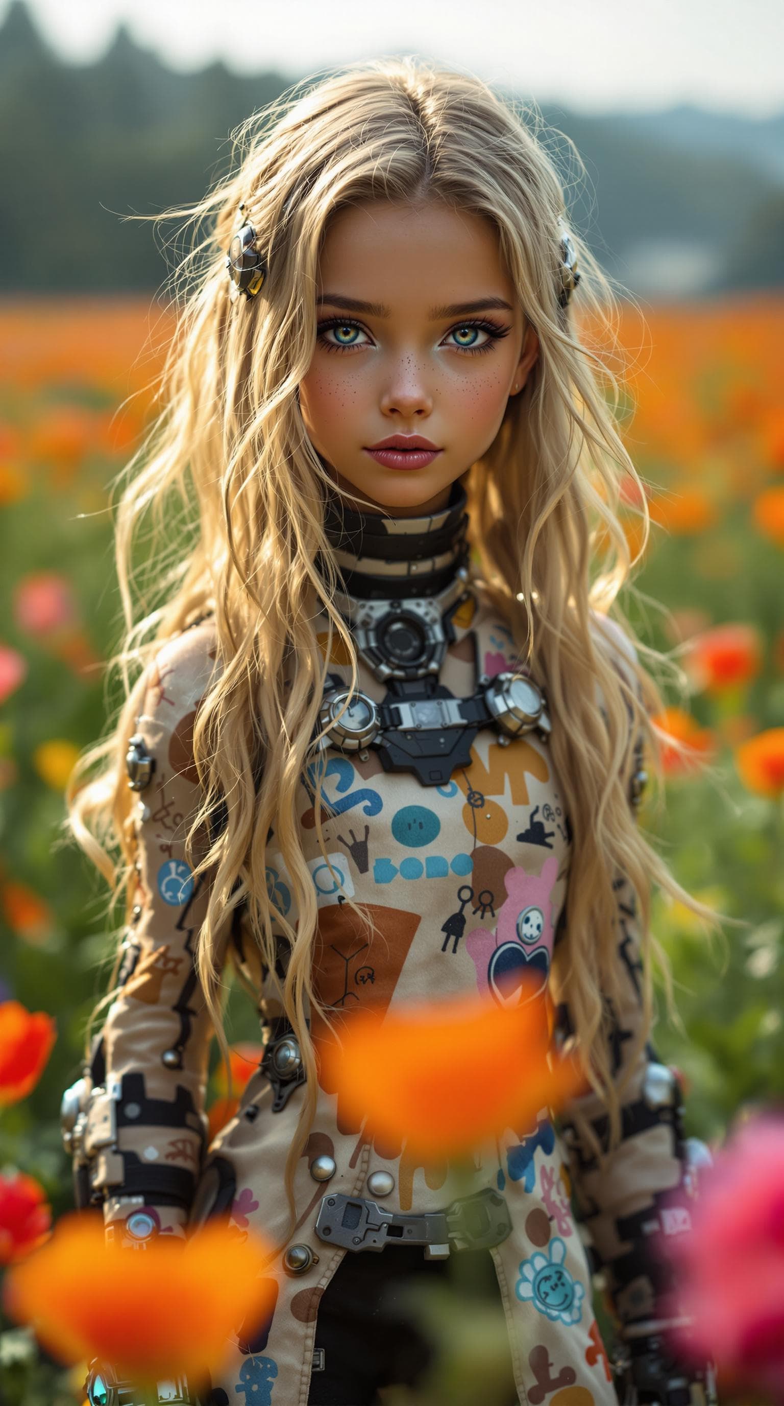 AI generated: a professional photo of a exceptionally beautiful girl in the world, (age 7), (seven year old) of th...