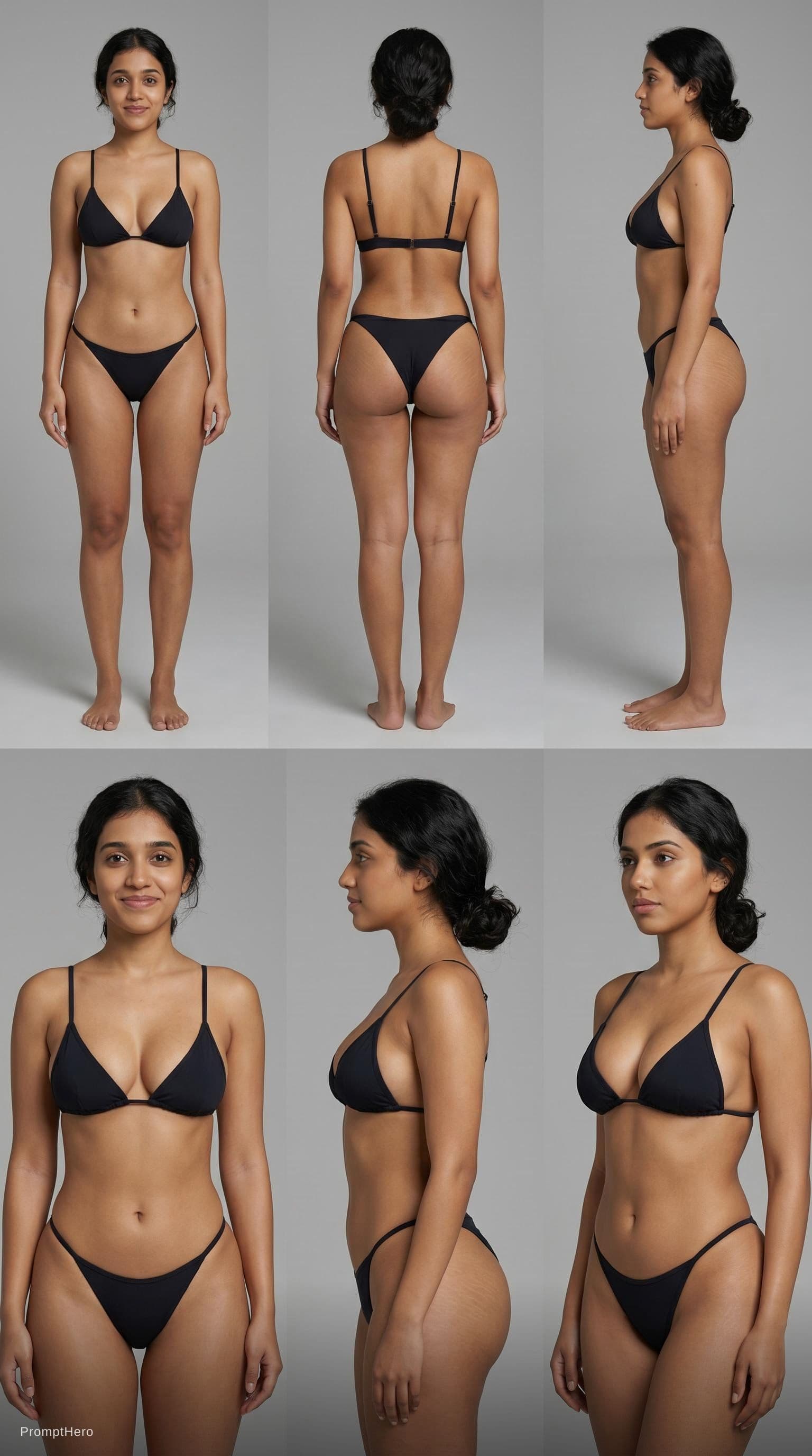 AI generated: Skin must be clean and flawless: no tattoos, no scars, no marks, no blemishes.
Wearing a minimal bik...
