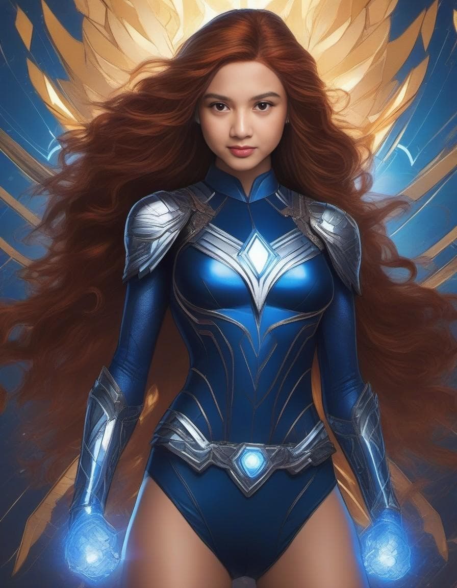 AI generated: Raw, masterpiece, highly detailed character design, comic book style, sharp outlines, Confident fema...