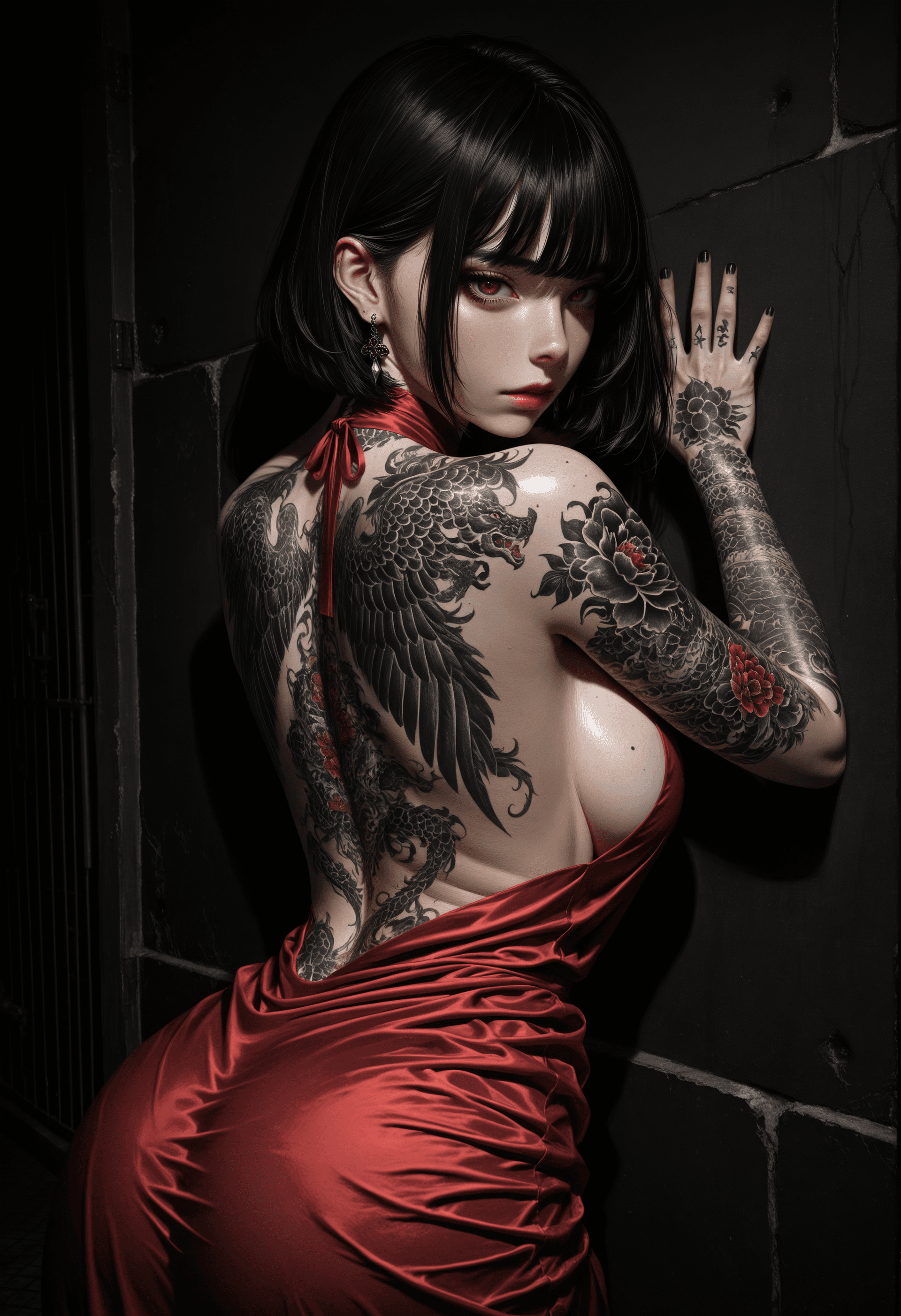 Burgundy Silk | Semi-Realistic Asian Aesthetics