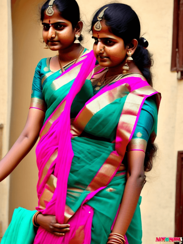AI generated: Indian girl having big  breasts wearing saree