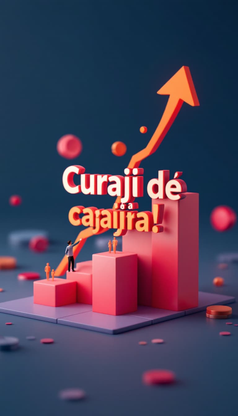 AI generated: An incredible 3D illustration of depicting winner standing on graph.  while the phrase "Curajul de a...