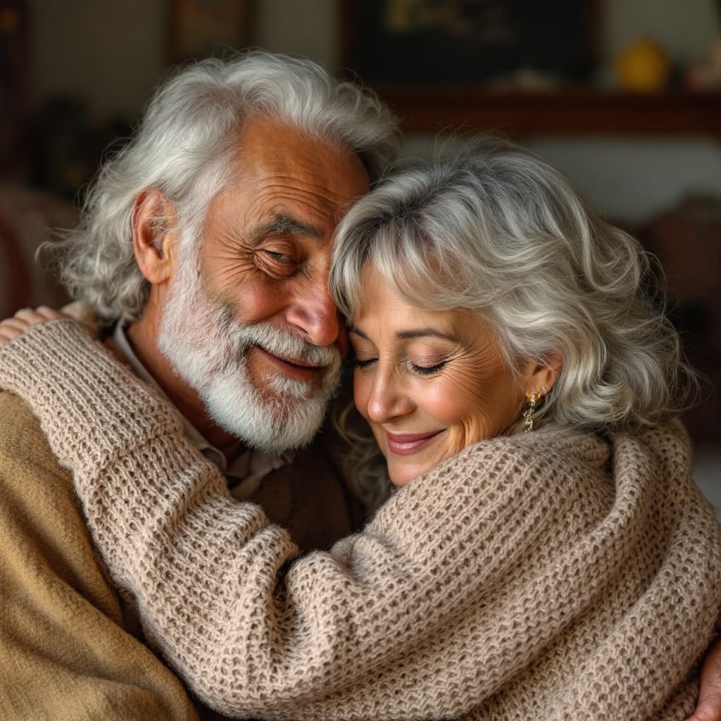 AI generated: Older man younger woman love