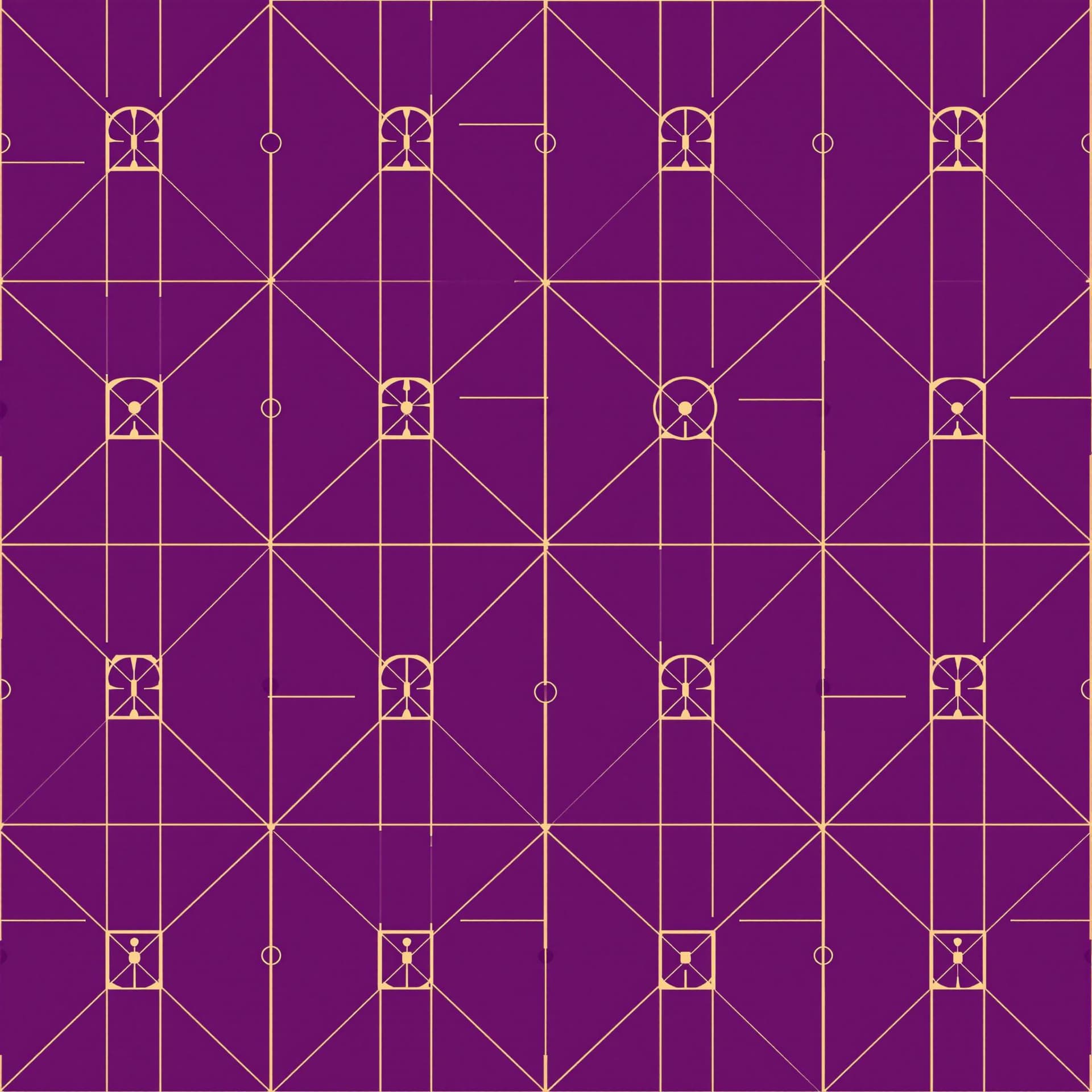 AI generated: Seamless pattern with Simple geometric shapes (lines, circles, squares, triangles) in royal amethyst...