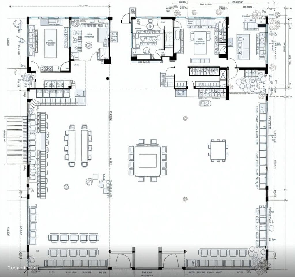 AI generated: Create a luxury flagship beauty-focused architectural floorplan visualization of a modern 300 sqm ph...
