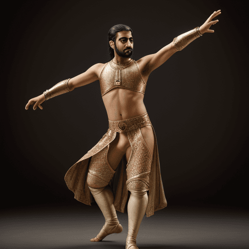 AI generated: Ultra high resolution photography of a medieval, male, Middle Eastern, dancer