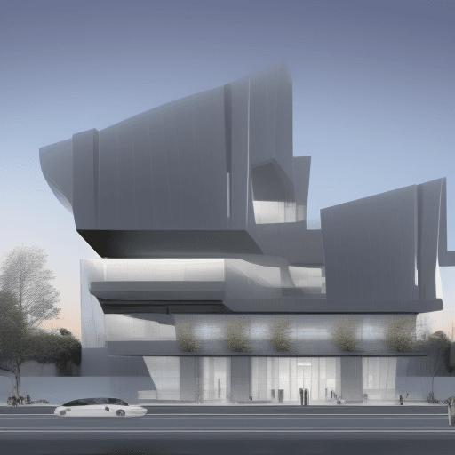AI generated: Create an imaginative and realistic digital rendering of a modern building design that seamlessly in...