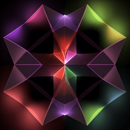AI generated: light magic intermingling red, purple, blue, green and yellow light prisms