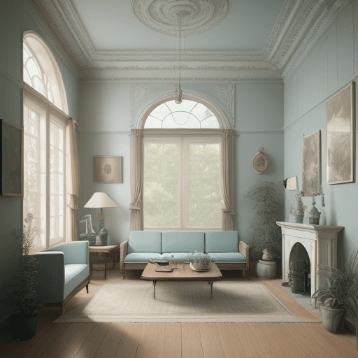 AI generated: High resolution photography interior design, dreamy sunken living room conversation pit, wooden floo...