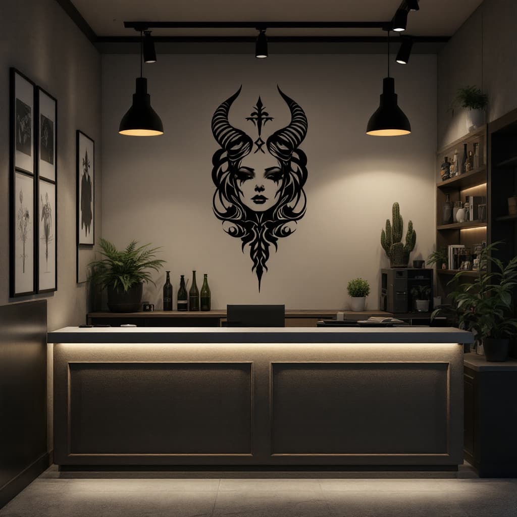 AI generated: o nome do estudio é tela de pele ink crie um video represente um estúdio de tatuagem moderno e aconc...