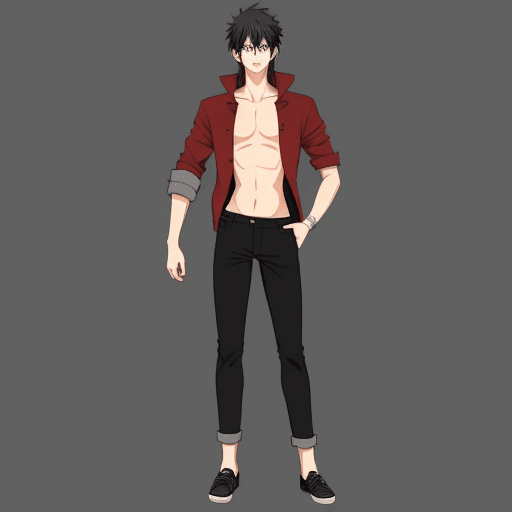 AI generated: very beautiful guy, full body image, anime style, around 20-25 years old