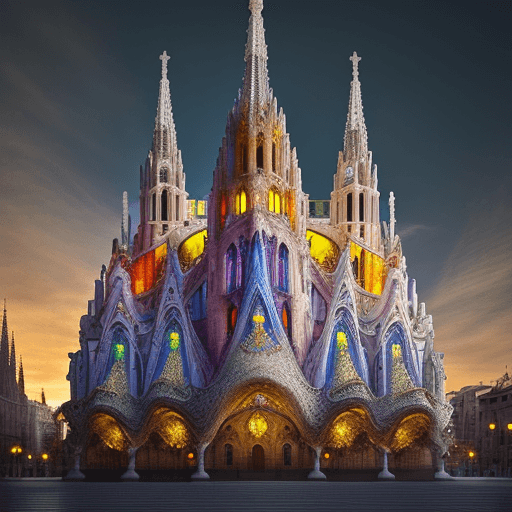 AI generated: Beautiful picture of Gaudi cathedral in Spain,  hyper realistic, stunningly beautiful, hyper detaile...