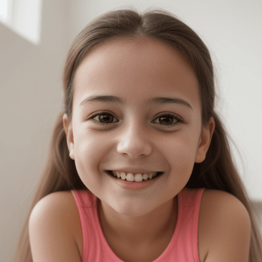 AI generated: Maria is a girl, happy because she is healthy