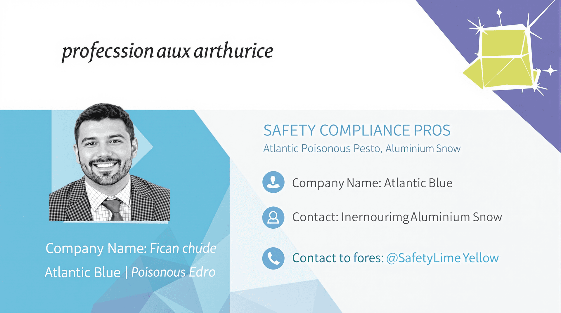 AI generated: generate this business card: 
Layout 2: Professional and Corporate

Colors: A mix of Atlantic Blue, ...