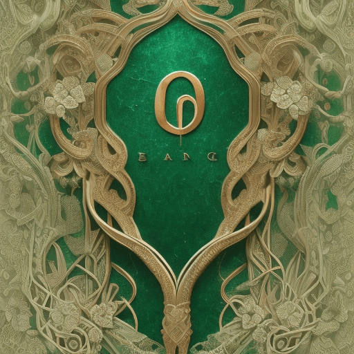 AI generated: emerald letter "W" with ornate floral and botanical details, intricate, high details, art nouveau, d...