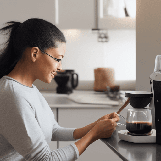 AI generated: a disabled person makes coffee