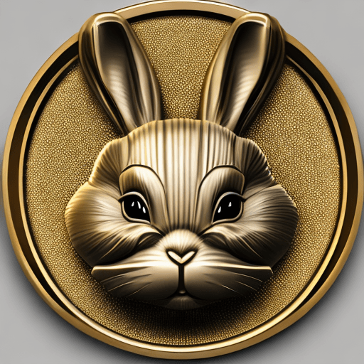 AI generated: BUNNY LOU, the detailed hyper-realistic image of a 3D medal that corresponds to BUNNY LOU logo, on t...