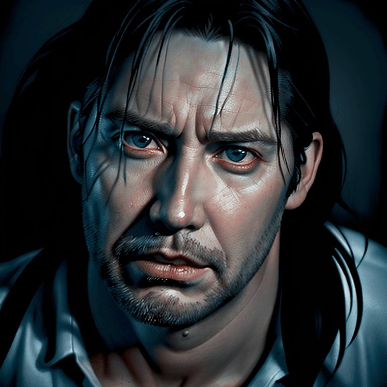 AI generated: Photo portrait of an ultra realistic creepy alan wake 2, ultra hyper realistic, photo realistic, 8k,...