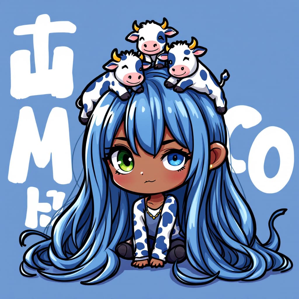 AI generated: best quality,Tgrey blue theme,outline,
(chibi:1.2),(absurdly long hair,gradient hair:1.2), mini blue...