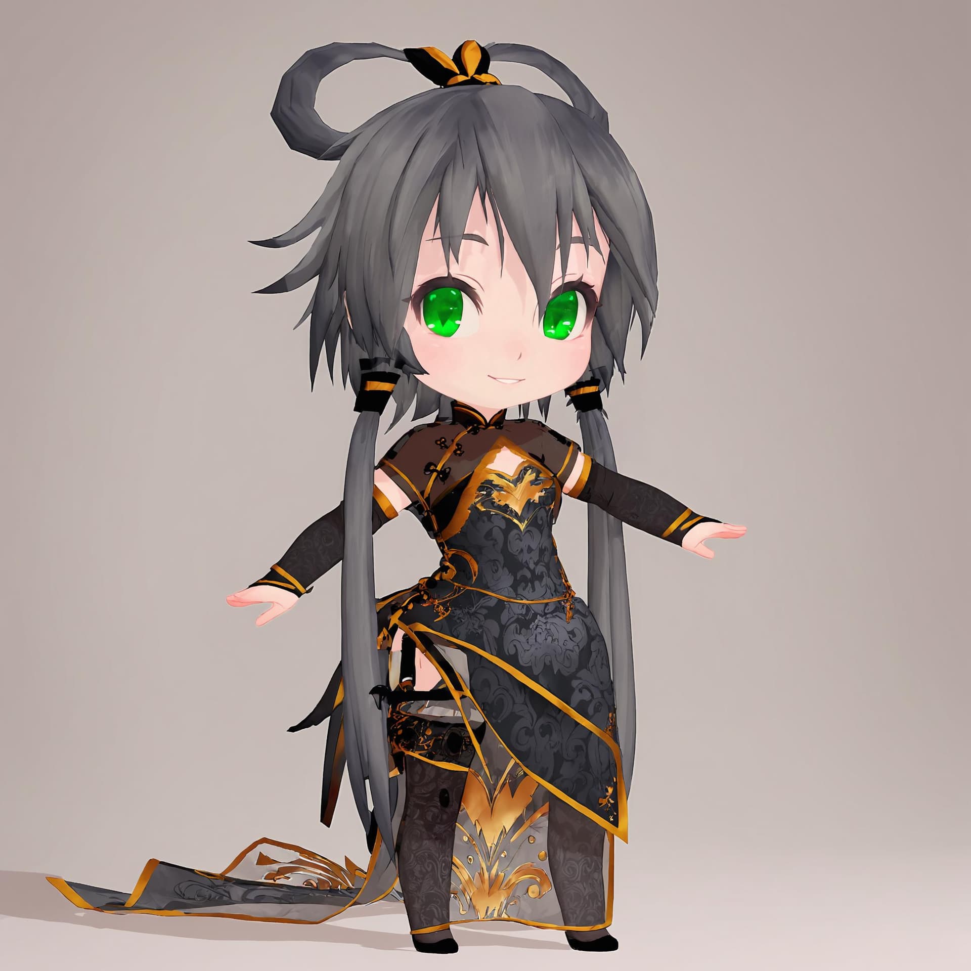 [Pony & Illustrious] 洛天依金丝雀旗袍 (Tda) MMD