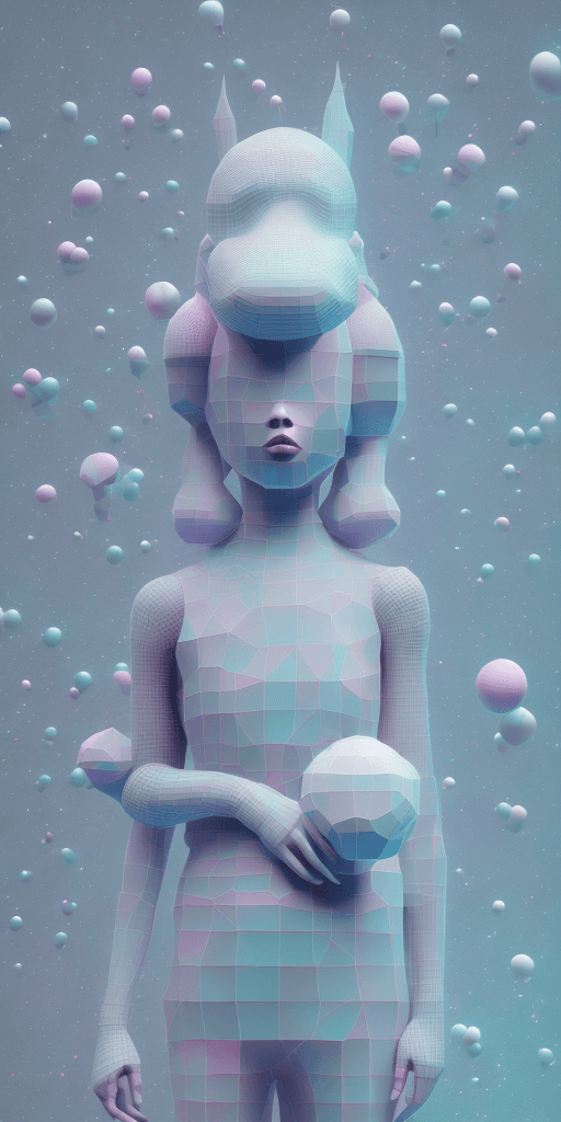 AI generated: 3 d matte render, dj rave party, mannequins, hsiao - ron cheng, pastel colors, hyperrealism, pastel,...