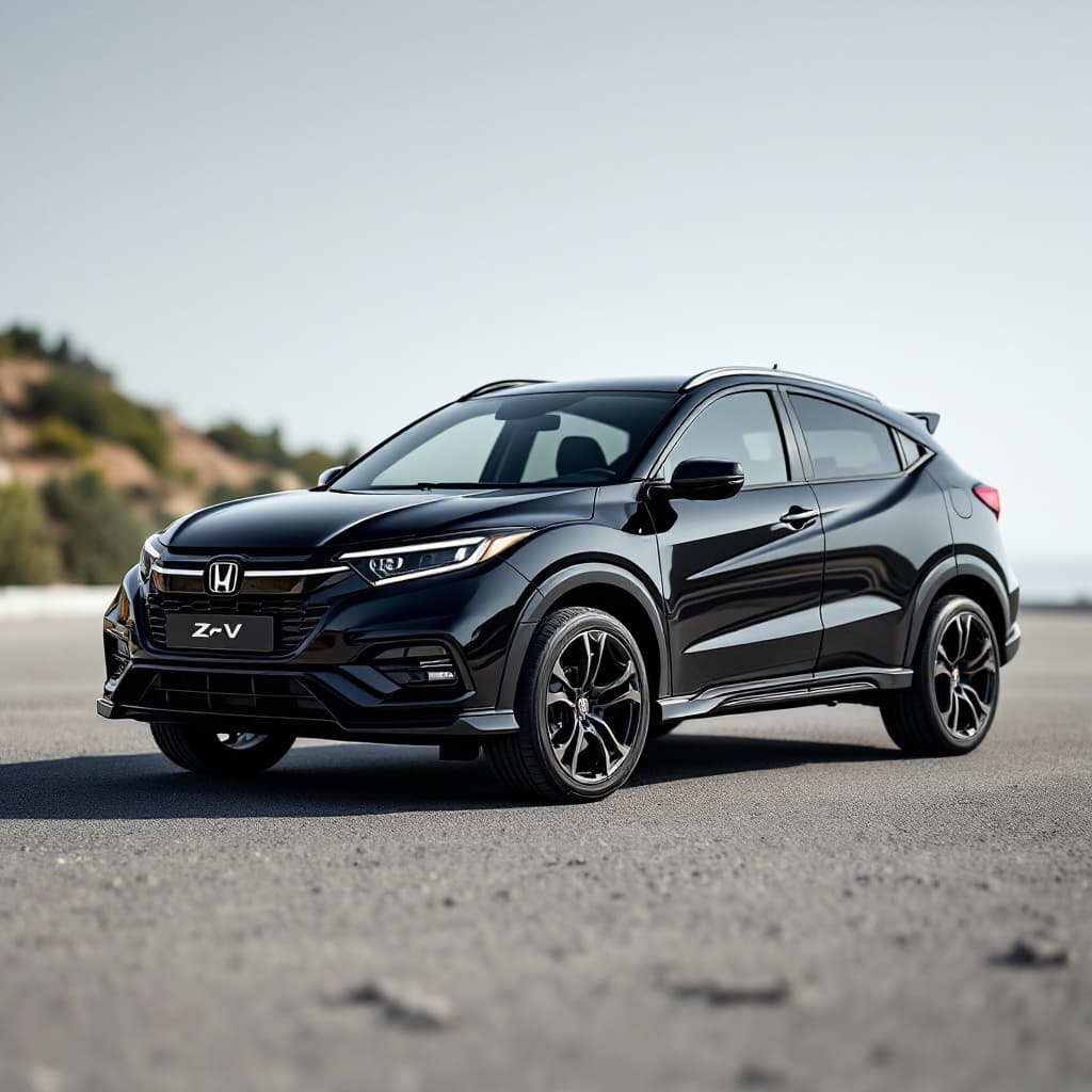 AI generated: Ruse Black Metallic Honda ZR-V CAR model 2024


