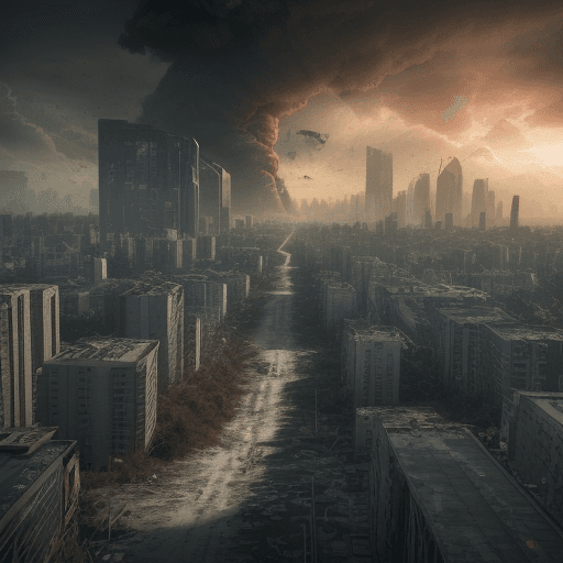 AI generated: A realistic photo of survival, human, Future, Outlook, dread , after apocalypse, photorealistic, ult...