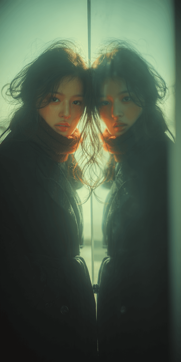 AI generated: hyperrealistic photo, Asian beauty standards, portrait photography in a symmetrical composition, sof...