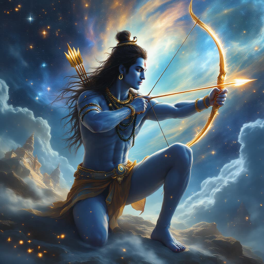 AI generated: "A majestic and ultra-photorealistic depiction of Lord Shiva in a celestial realm. He is portrayed a...