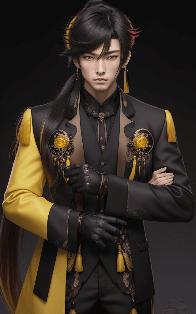 AI generated: masterpiece, best quality,zhongli (genshin impact), male focus, jewelry, long hair, 1boy, solo, earr...