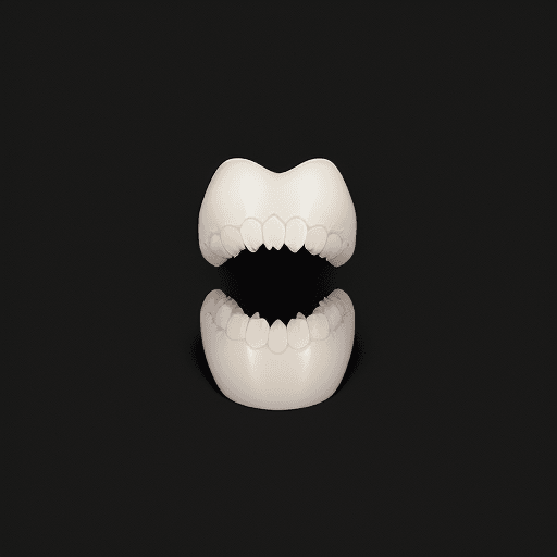 AI generated: dentistry logo using a single tooth on a black background minimalism realism regular molar tooth sha...