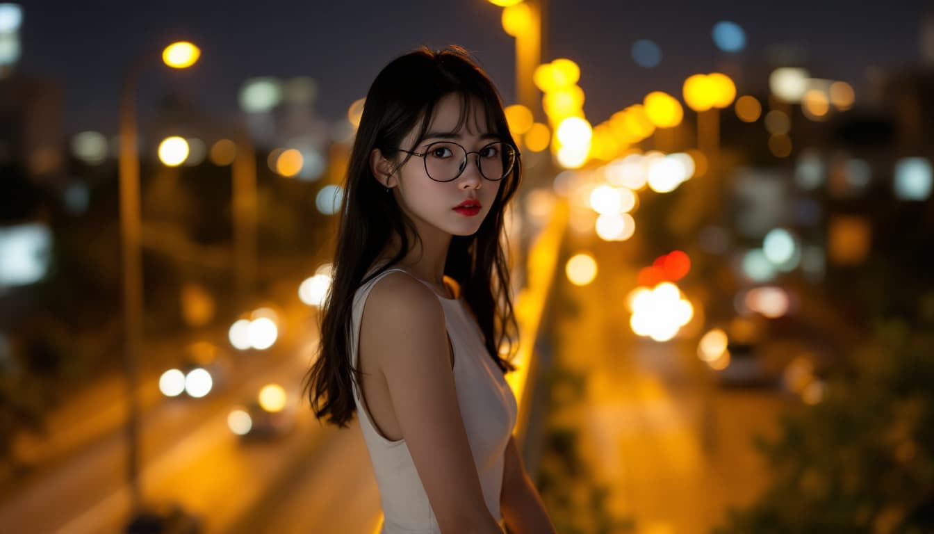 AI generated: Full body photo of Risa, a Japanese girl, wearing a white sleeveless dress, Make a solemn expression...