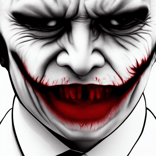AI generated: joker face angry, portrait, photography, detailed, --uplight 