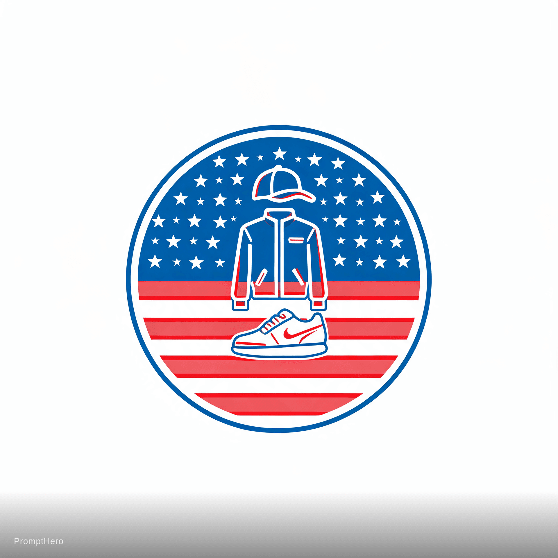 AI generated: patriotic company named Dill and Jord. The store sells patriotic apparel from shoes to hats to jacke...
