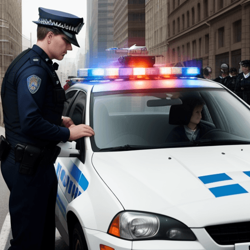 AI generated: Stopping the car by the police