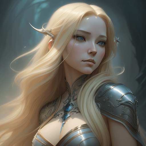 AI generated: a painting of a woman with long blonde hair, elegant cinematic fantasy art, by Ross Tran, beautiful ...