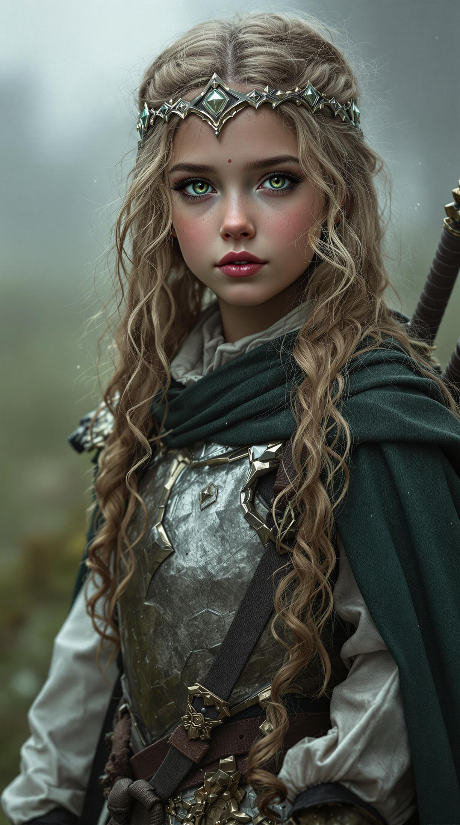 AI generated: a professional photo of a exceptionally of the most beautiful knights templar girl in the world, (ag...