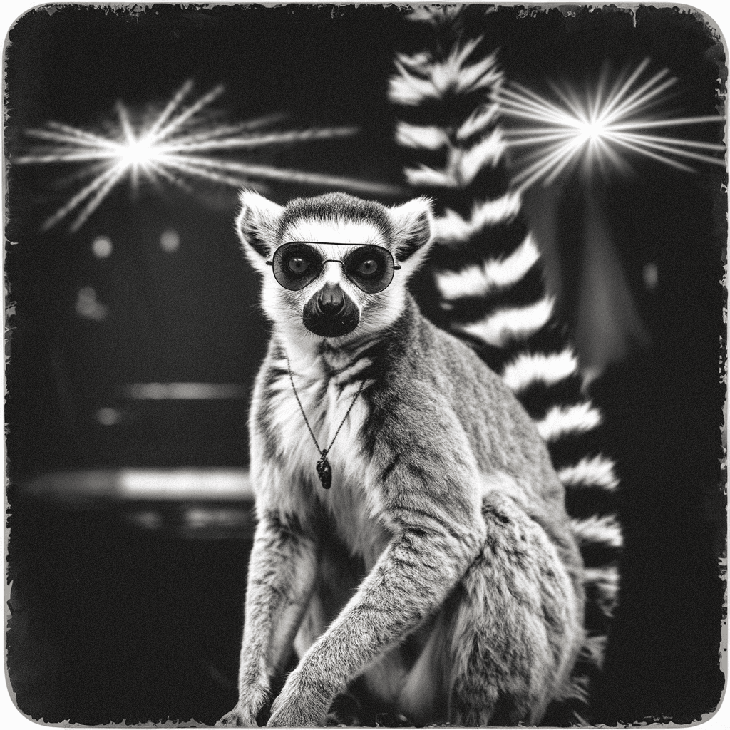 AI generated: Retro Techno Lemur