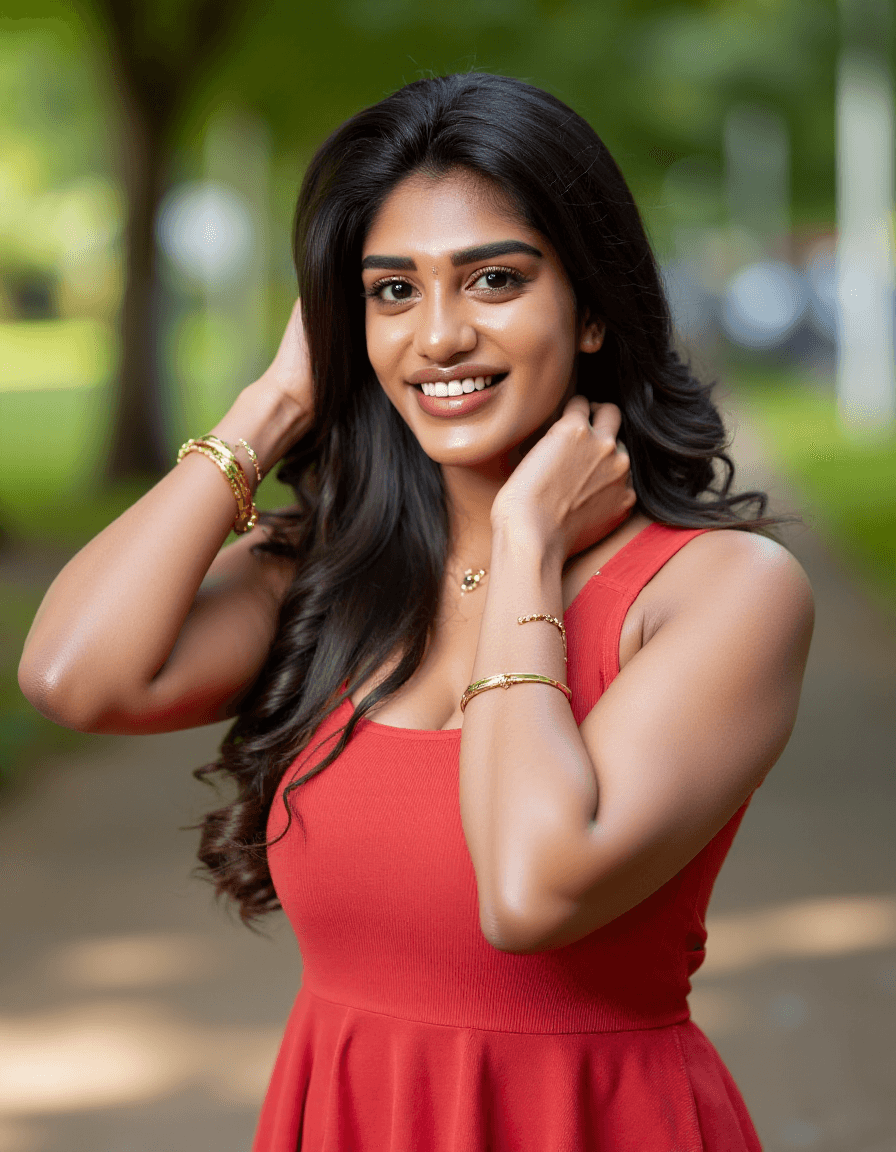 AI generated: Sofia rout ray ,21 years old women, Indian hair style, inhaled chest,wide open eyes, A plus curvy sh...