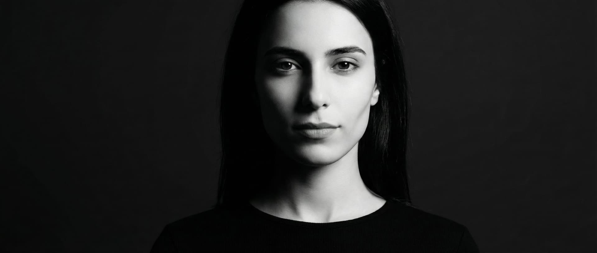 AI generated: a black and white photo of a woman with shadow., in the style of minimalist beauty, light bronze and...