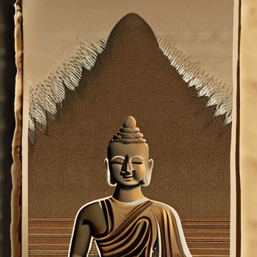 AI generated: The Buddha is depicted with a strong and muscular physique, revealing his well-defined chest and abd...
