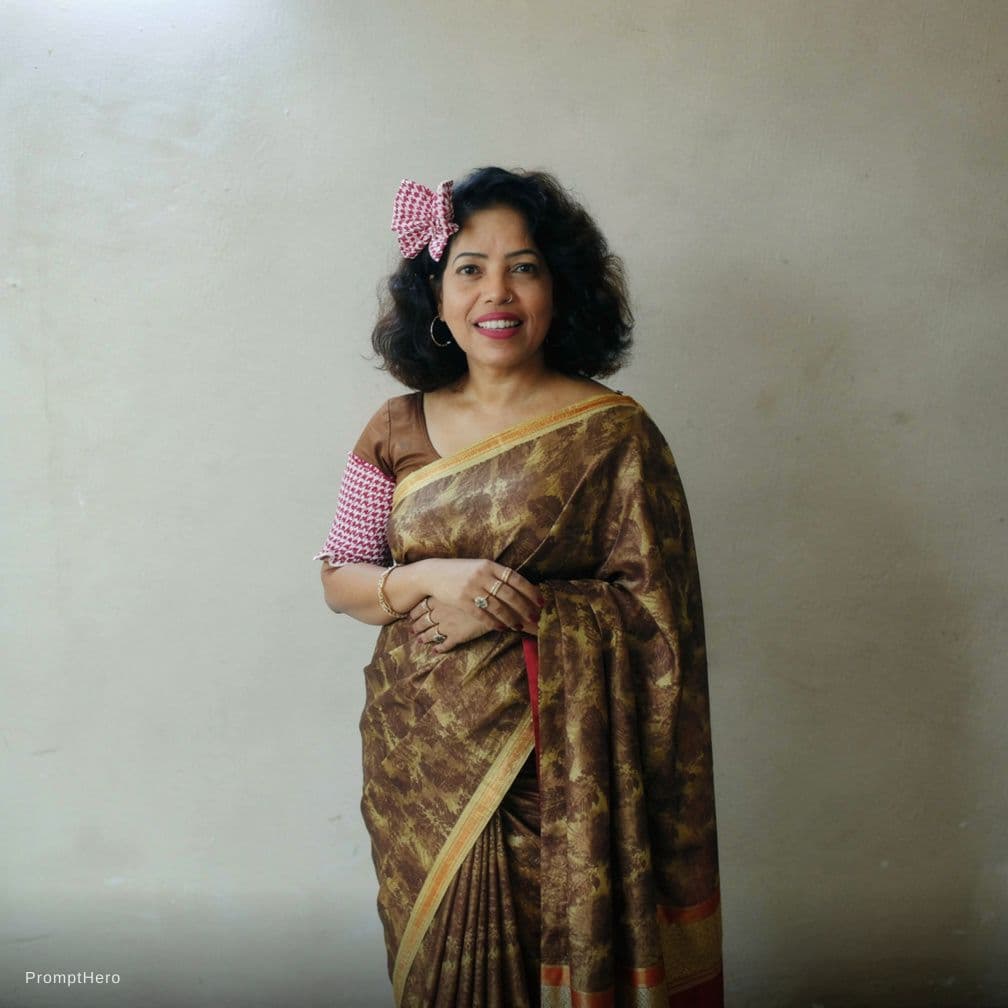 AI generated: Fat older Aunty in her blouse only 