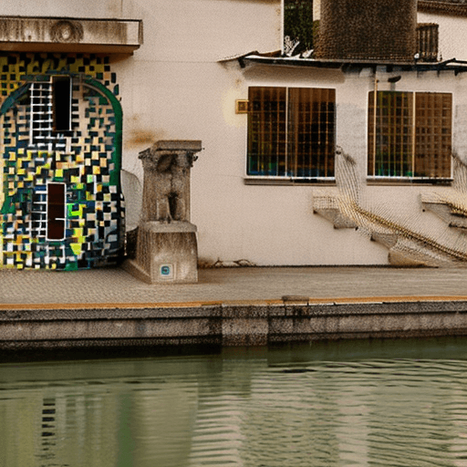 AI generated: Create an punk image of banyoles city