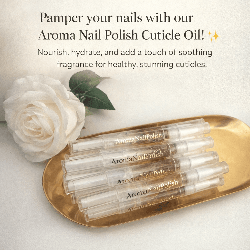 AI generated: Pamper your nails with our Aroma Nail Polish Cuticle Oil! ✨ Nourish, hydrate, and add a touch of soo...