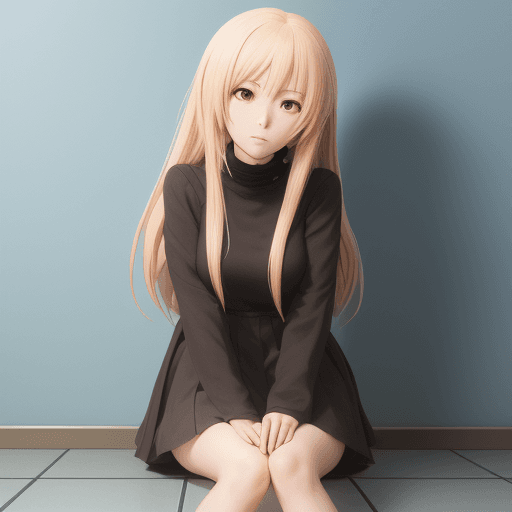 AI generated: A anime girl sitting