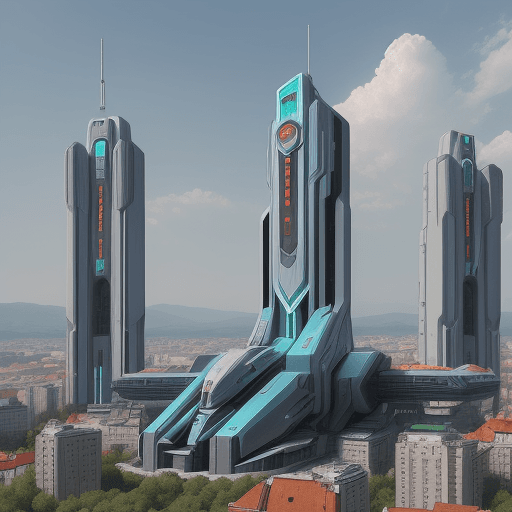 AI generated: sci fi mesto v buducnosti
