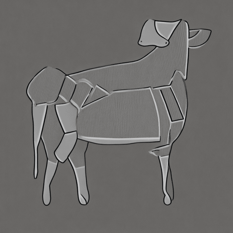 AI generated: Simple outline drawing of a single farm animal, such as a cow, pig, chicken, horse, or sheep. The an...