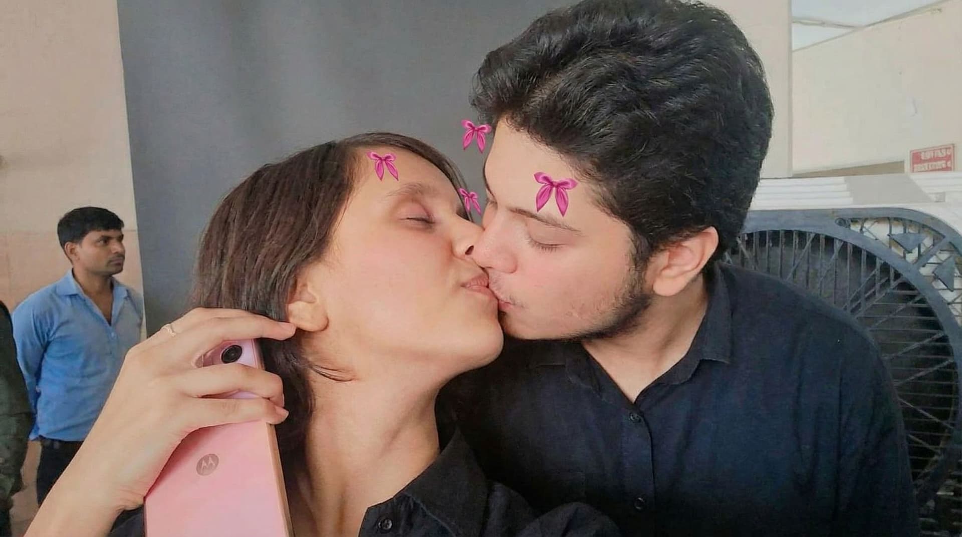 AI generated: Kissing hot of romantic couple . Just change faces
