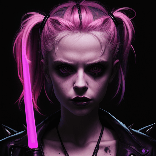 AI generated: neon Buffy the vampire slayer and Spike
, epic portrait, messy, grungy, high definition, 8K, beautif...